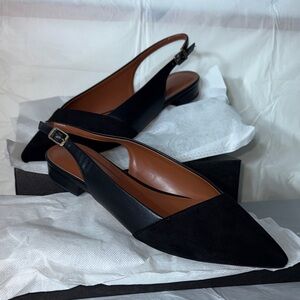 LEHOOR Elegant Black Slingback Flats